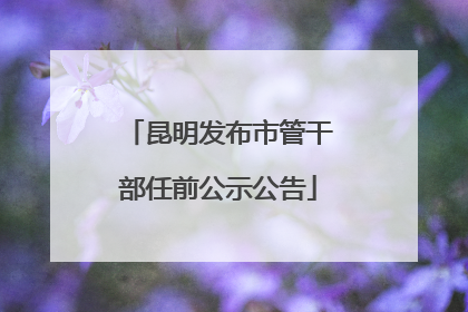 昆明发布市管干部任前公示公告